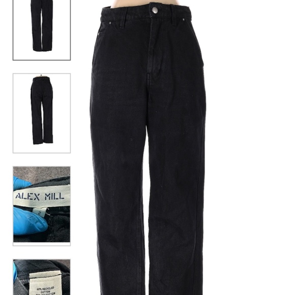 Size 2 Alex Mill high waisted black denim - Picture 1 of 11